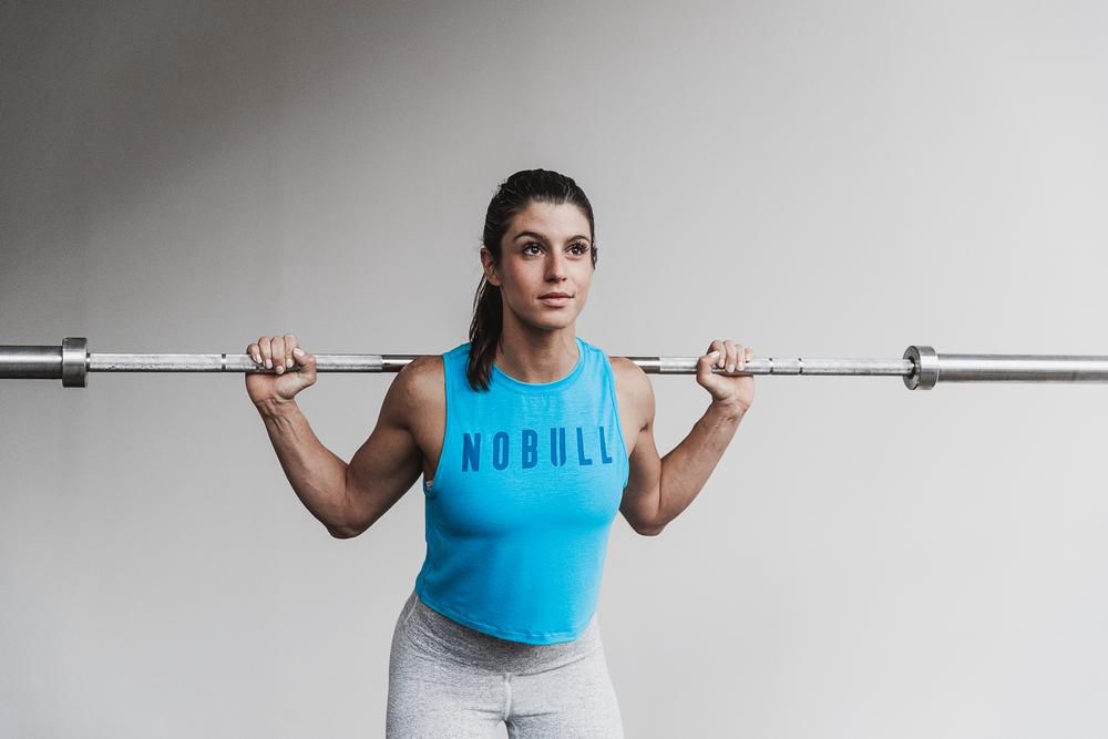 NOBULL Women's Muscle Tank Tops - Neon Blue - Ireland (5847RDMVK)